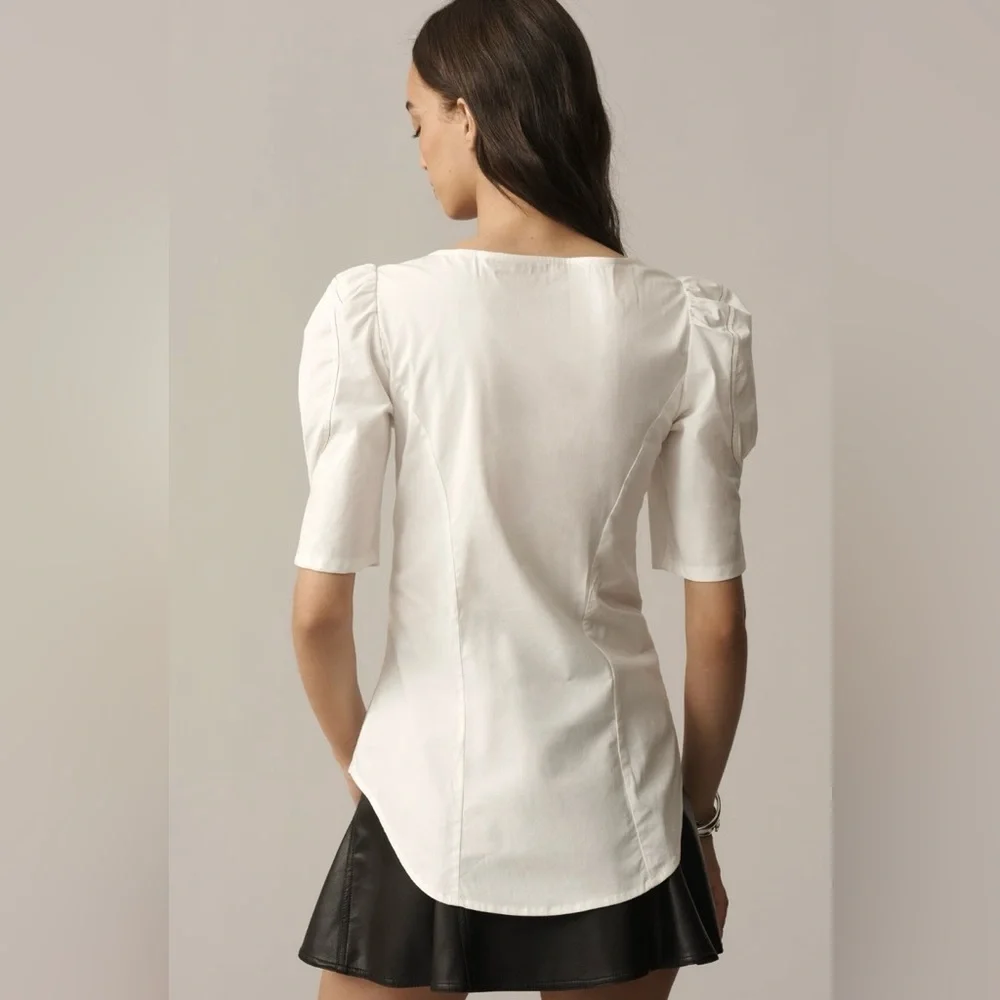 Anthropologie Puff-Sleeve Buster Blouse In: Ivory